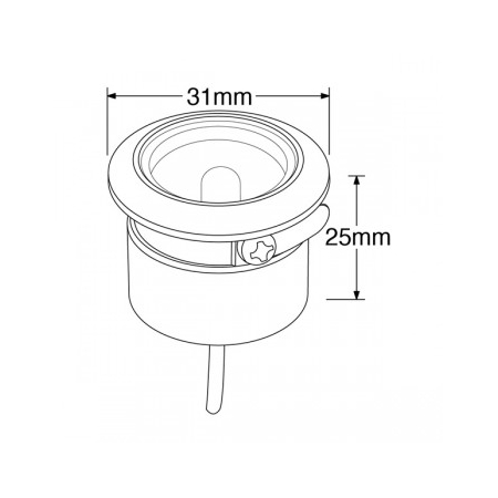 Marker LED  1 Watt 350mA 6-kąt IP68 biały 6000K